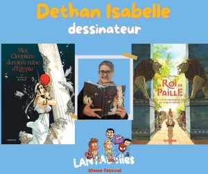 Affiche annonçant la présence de la dessinatrice Dethan au festival de bande dessinée Lantabulles à Lanta (Haute-Garonne)