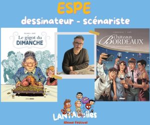 Affiche annonçant la présence du dessinateur ESPE au festival de bande dessinée Lantabulles à Lanta (Haute-Garonne)