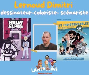 Affiche annonçant la présence du dessinateur Lernoud au festival de bande dessinée Lantabulles à Lanta (Haute-Garonne)