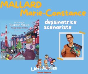 Affiche annonçant la présence de la dessinatrice Mallard au festival de bande dessinée Lantabulles à Lanta (Haute-Garonne)