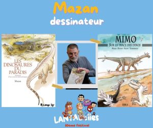 Affiche annonçant la présence du dessinateur Mazan au festival de bande dessinée Lantabulles à Lanta (Haute-Garonne)