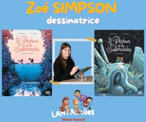 Affiche annonçant la présence de la dessinatrice Simpson au festival de bande dessinée Lantabulles à Lanta (Haute-Garonne)