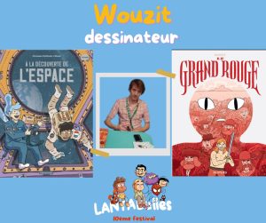 Affiche annonçant la présence du dessinateur Wouzit au festival de bande dessinée Lantabulles à Lanta (Haute-Garonne)