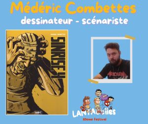 Affiche annonçant la présence du dessinateur Combettes au festival de bande dessinée Lantabulles à Lanta (Haute-Garonne)
