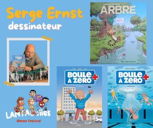 Affiche annonçant la présence du dessinateur Ernst au festival de bande dessinée Lantabulles à Lanta (Haute-Garonne)