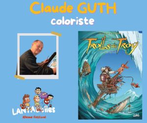 Affiche annonçant la présence du coloriste Guth au festival de bande dessinée Lantabulles à Lanta (Haute-Garonne)