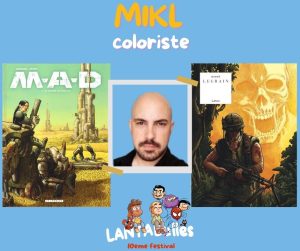 Affiche annonçant la présence du coloriste Mikl au festival de bande dessinée Lantabulles à Lanta (Haute-Garonne)