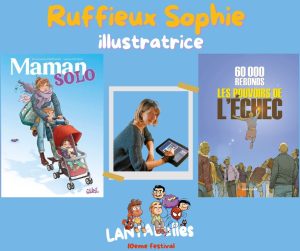 Affiche annonçant la présence de l'illustratrice Ruffieux au festival de bande dessinée Lantabulles à Lanta (Haute-Garonne)