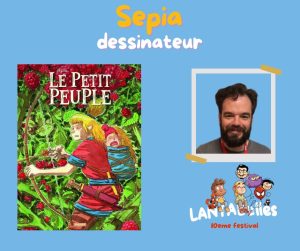 Affiche annonçant la présence du dessinateur Sepia au festival de bande dessinée Lantabulles à Lanta (Haute-Garonne)