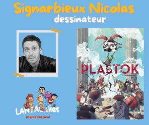 Affiche annonçant la présence du dessinateur Signarbieux au festival de bande dessinée Lantabulles à Lanta (Haute-Garonne)