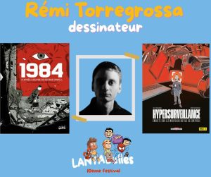 Affiche annonçant la présence du dessinateur Torregrossa au festival de bande dessinée Lantabulles à Lanta (Haute-Garonne)