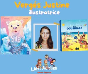 Affiche annonçant la présence de l'illustratrice Vergés au festival de bande dessinée Lantabulles à Lanta (Haute-Garonne)