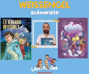 Affiche annonçant la présence du scénariste Weissengel au festival de bande dessinée Lantabulles à Lanta (Haute-Garonne)