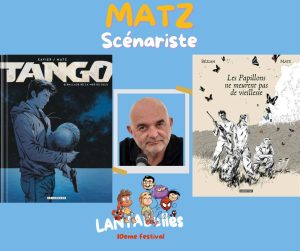 Affiche annonçant la présence du scénariste MATZ au festival de bande dessinée Lantabulles à Lanta (Haute-Garonne)